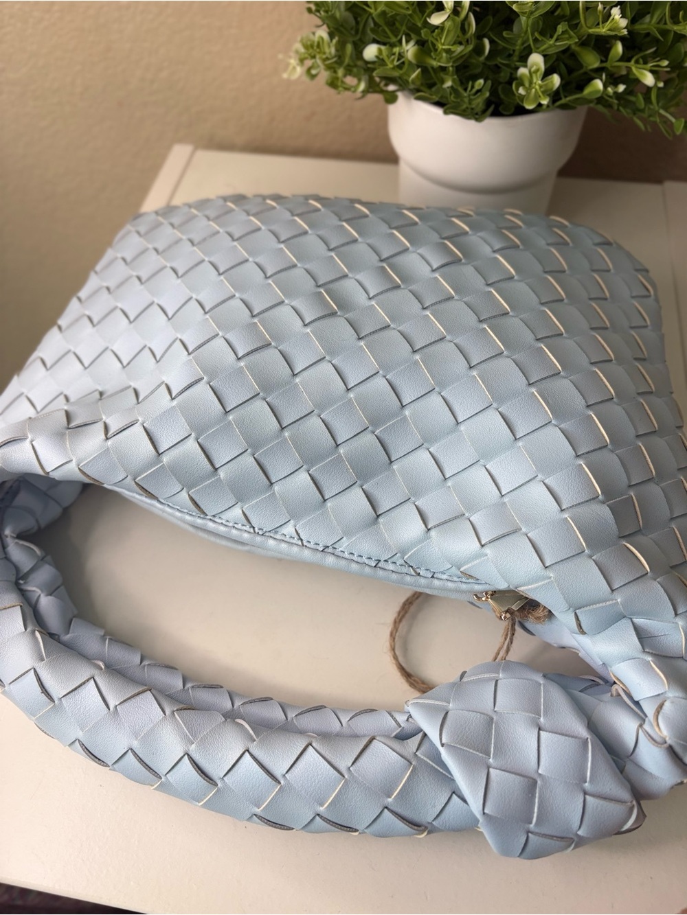 Sincerly Jules Light Blue Woven Hobo Bag - Picture 10 of 12
